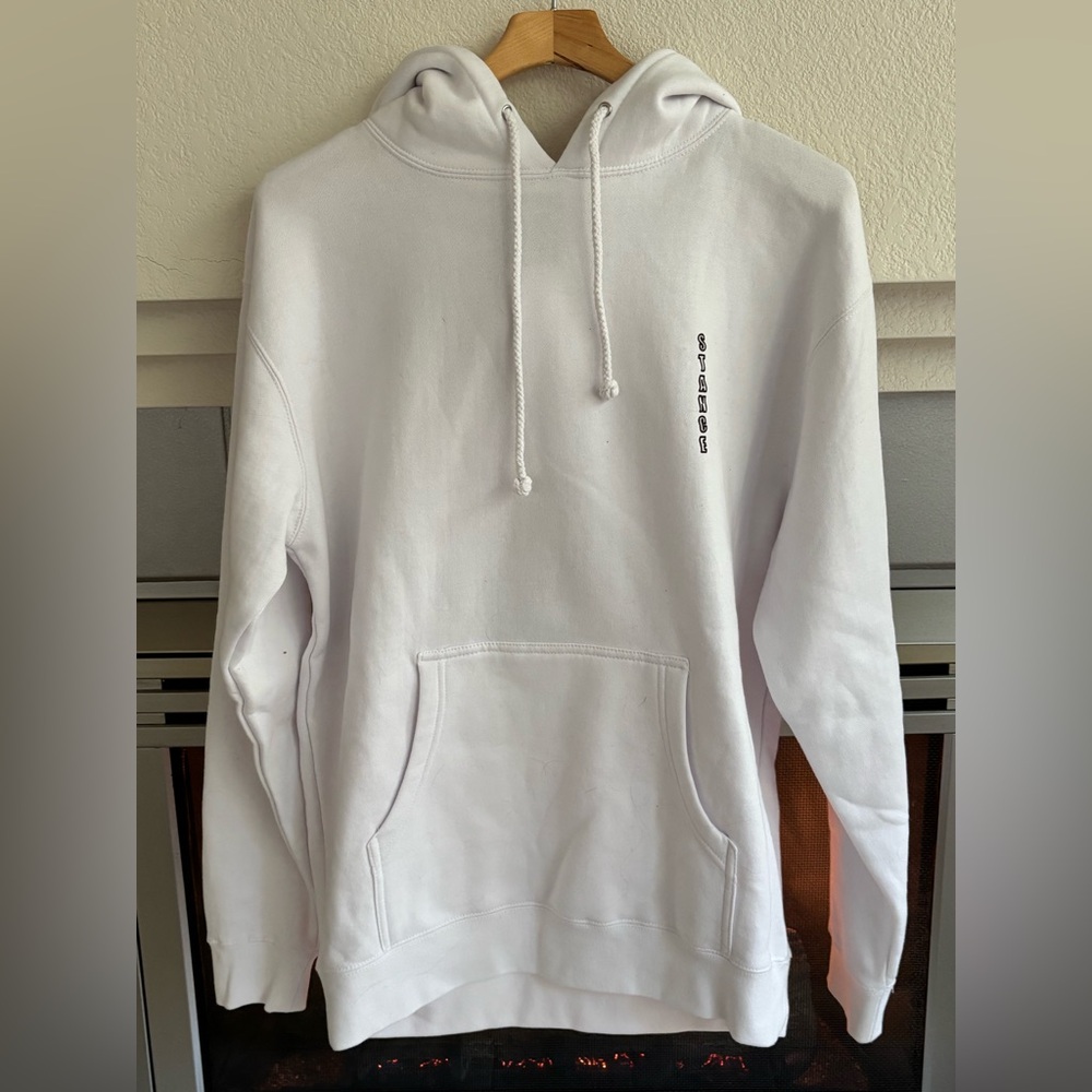 STANCE The Pullover White Hoodie with Vertical Logo MEDIUM